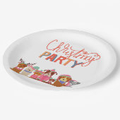 Niedliche Hunde Weihnachts-Party Pappteller (Schrägansicht)