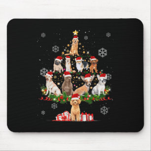 Niedliche Hunde Weihnachtsbaumleuchten Hunde Liebe Mousepad