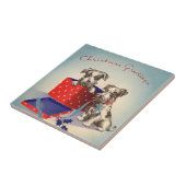 Niedliche Hunde, Weihnachtsgrüße im Jahrgang Fliese (Seite)