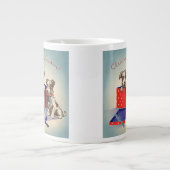 Niedliche Hunde, Weihnachtsgrüße im Jahrgang Jumbo-Tasse (Vorderseite)