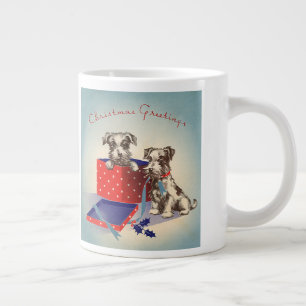 Niedliche Hunde, Weihnachtsgrüße im Jahrgang Jumbo-Tasse