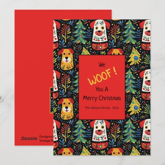 Niedliche Hunde Weihnachtskarte Feiertagskarte (Vorne/Hinten)