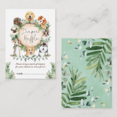 Niedliche Hunde Windeln Raffle Greenery Welpe Baby Begleitkarte (Vorne/Hinten)