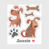 Niedliche Hundeaufkleber Aufkleber (Blatt)
