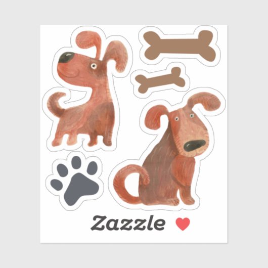 Niedliche Hundeaufkleber Aufkleber (Blatt)