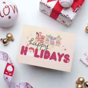 Niedliche Hundefamilie oder -betrieb Flat Holiday  Feiertagskarte