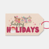 Niedliche Hundefamilie oder -betrieb Flat Holiday Geschenkanhänger (Vorderseite (Horizontal))