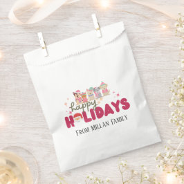 Niedliche Hundefamilie oder -betrieb Flat Holiday Geschenktütchen