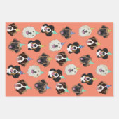 Niedliche Hundefressen zum Geburtstag Geschenkpapier Set (Vorderseite)