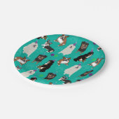 Niedliche Hundefressen zum Geburtstag Pappteller (Schrägansicht)