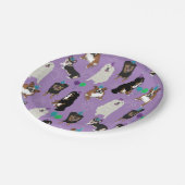 Niedliche Hundefressen zum Geburtstag Pappteller (Schrägansicht)