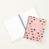 Niedliche Hundegegenstände Rosa Personalisiertes S Notizblock (Innenseite)