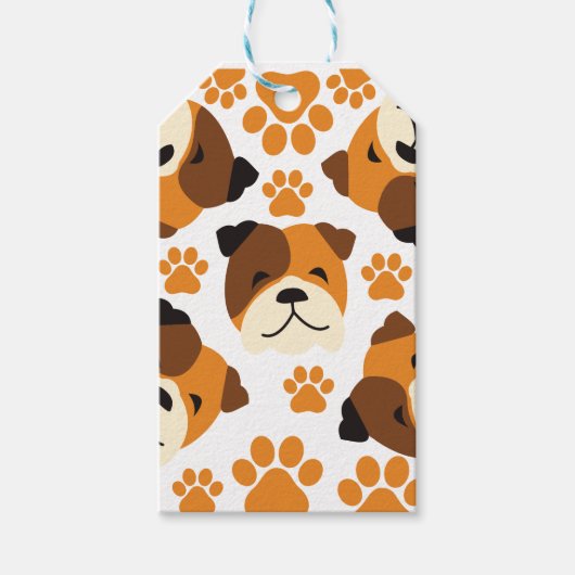 Niedliche Hundegesicht Geschenkanhänger (Vorderseite)