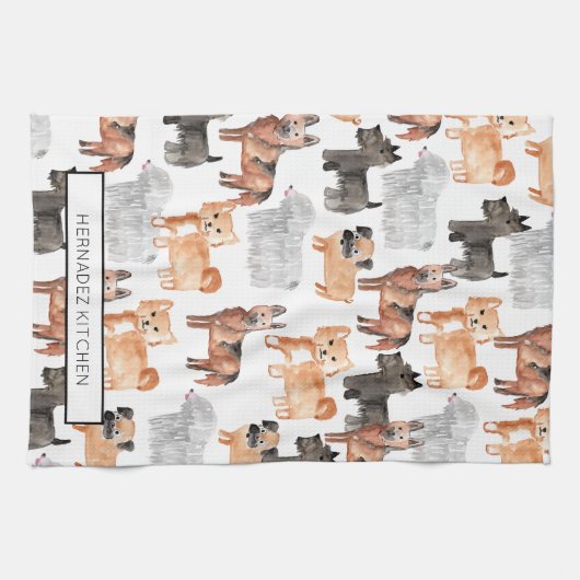 Niedliche Hundehandtücher Geschirrtuch (Horizontal)
