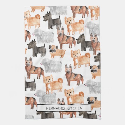 Niedliche Hundehandtücher Geschirrtuch (Vertikal)