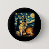 Niedliche Hundehunde Halloween-Kürbislaterne Button (Vorderseite)