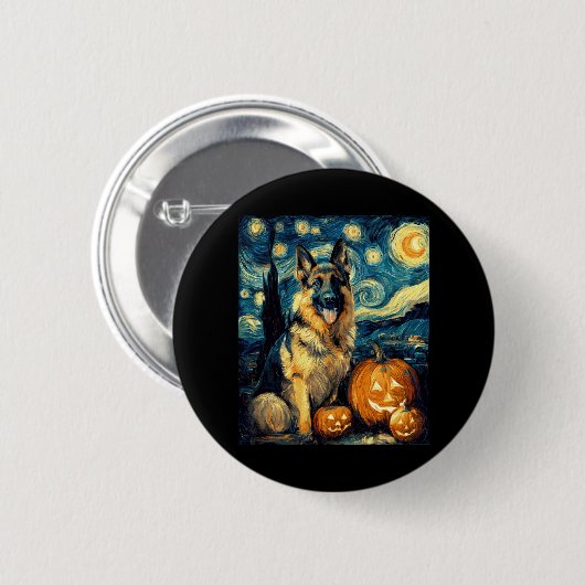 Niedliche Hundehunde Halloween-Kürbislaterne Button (Vorne & Hinten)