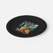 Niedliche Hundehunde Halloween-Kürbislaterne Pappteller (Schrägansicht)