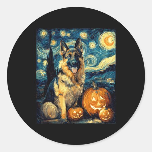 Niedliche Hundehunde Halloween-Kürbislaterne Runder Aufkleber (Vorderseite)