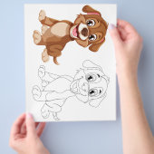 Niedliche Hundeinfärbungsseite Flyer (Hand)