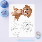 Niedliche Hundeinfärbungsseite Flyer (Einzeln)