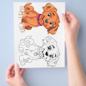 Niedliche Hundeinfärbungsseite Flyer (Hand)