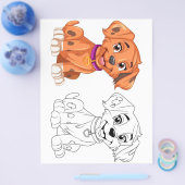 Niedliche Hundeinfärbungsseite Flyer (Einzeln)