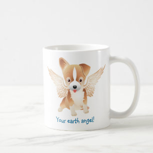 Niedliche Hundekaffee-Tasse mit Engels-Flügeln Kaffeetasse