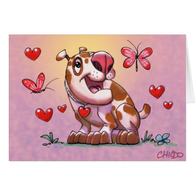 Niedliche Hundekarte (Vorderseite (Horizontal))