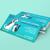 Niedliche Hundekatze und Vögel | Heimtiere Visitenkarte