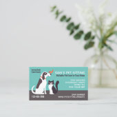Niedliche Hundekatze und Vögel | Heimtiere Visitenkarte (Stehend Vorderseite)