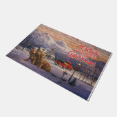 Niedliche Hundekuppel matt, Weihnachtsdekoration Fußmatte (Schrägansicht)