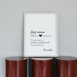 Niedliche Hundemutter-Definition-individuelle Name Poster