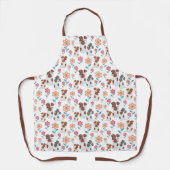Niedliche Hundemutter mit Baby- und Blume-Muster Schürze (Vorderseite)