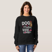 Niedliche Hundemutter Wine German Shepherd Dog Mut Sweatshirt (Vorne ganz)