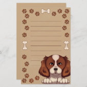 Niedliche Hundenstationerie (Lined) Briefpapier (Vorne/Hinten)
