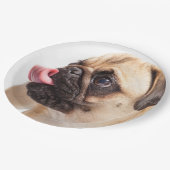 Niedliche Hundepapier-Teller 4 Pappteller (Schrägansicht)