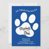 Niedliche Hundepaw Print Kids 1. Geburtstag Party Einladung (Vorderseite)