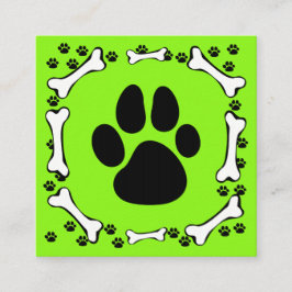 Niedliche Hundepfähle und Knochen Quadratische Visitenkarte