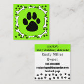 Niedliche Hundepfähle und Knochen Quadratische Visitenkarte (Vorne/Hinten)