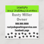 Niedliche Hundepfähle und Knochen Quadratische Visitenkarte (Rückseite)