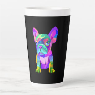 Niedliche Hunderasse, farbenfrohe Bulldogin, franz Milchtasse