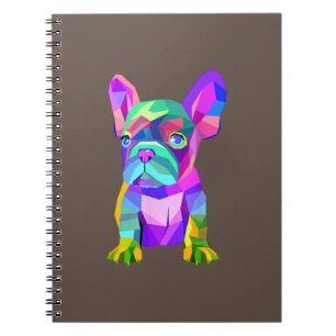 Niedliche Hunderasse, farbenfrohe Bulldogin, franz Notizblock