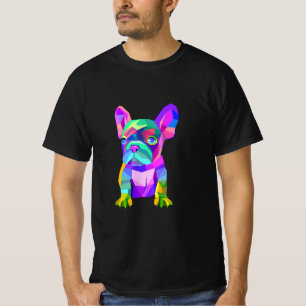 Niedliche Hunderasse, farbenfrohe Bulldogin, franz T-Shirt