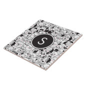 Niedliche Hunderassen Schwarz-Weiß Personalisiert Fliese (Seite)