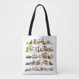 Niedliche Hundesammlung, Skizze Vintage Darstellun Tasche