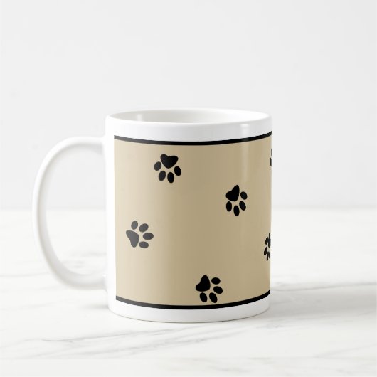Niedliche Hundeschlittenpaw Drucktypografie Funny Kaffeetasse (Links)