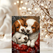 Niedliche Hundeschlittkarten Feiertagskarte