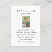 Niedliche Hundesitter-/Hundewanderer-Vintage Visitenkarte (Rückseite)