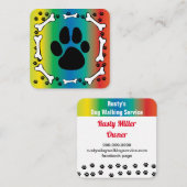 Niedliche Hundetatzen-und Quadratische Visitenkarte (Vorne/Hinten)